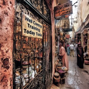 Well Control Training classes held in the back streets of a North African town